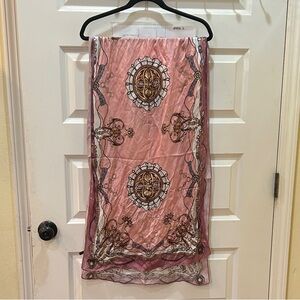 Pink Ornate Medallion Silk Scarf